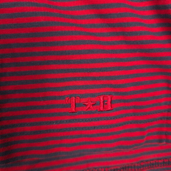 Tommy Hilfiger Mens Red & Black Striped Polo Shirt XXL 100% Cotton Rare Tag - Picture 4 of 7